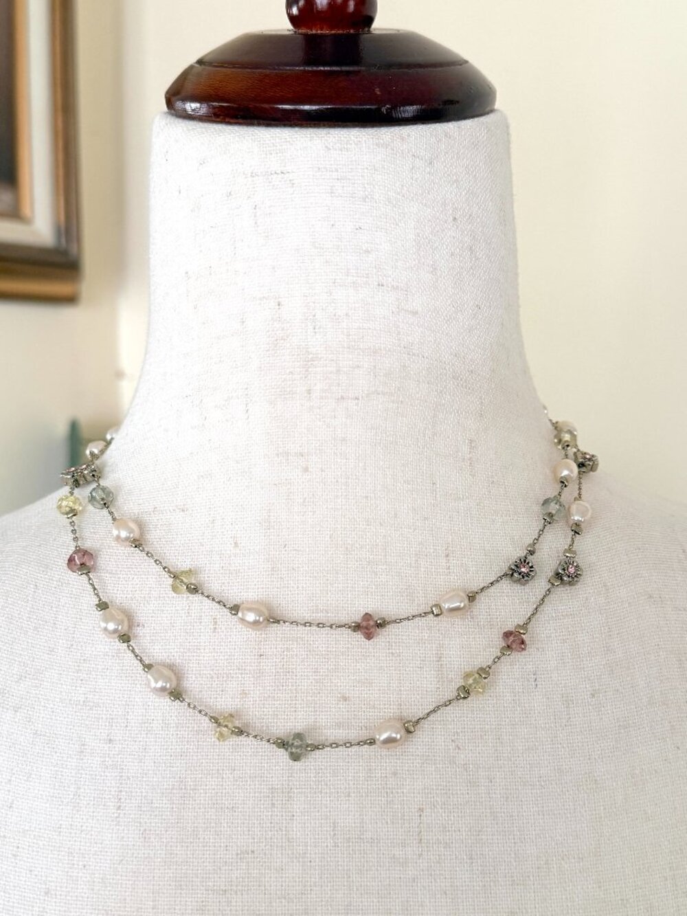 Premier Designs Madeline Double-Strand Necklace Faux Pearls